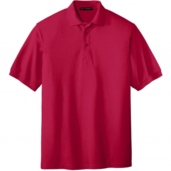 Red Men’s Port Authority Silk Touch Pique Knit Custom Polo