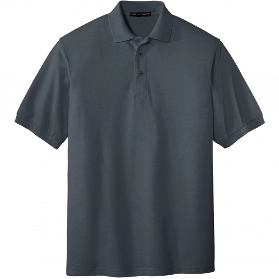 Steel Grey Men’s Port Authority Silk Touch Pique Knit Custom Polo