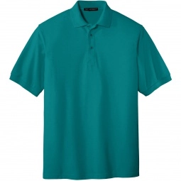 Teal Men’s Port Authority Silk Touch Pique Knit Custom Polo