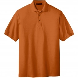 Texas Orange Men’s Port Authority Silk Touch Pique Knit Custom Polo