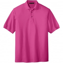 Tropical Pink Men’s Port Authority Silk Touch Pique Knit Custom Polo
