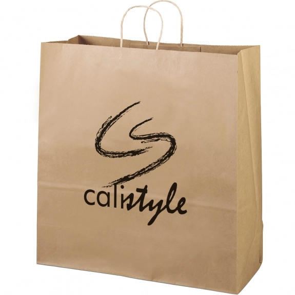 Brown Recycled Brown Kraft Promotional Shopping Bag - 18"w x 18.75"h x 7"d